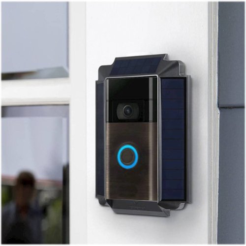 Wasserstein - Mountable Solar Charger For Ring Video Doorbell 1 (2nd Generation 2020) - Black