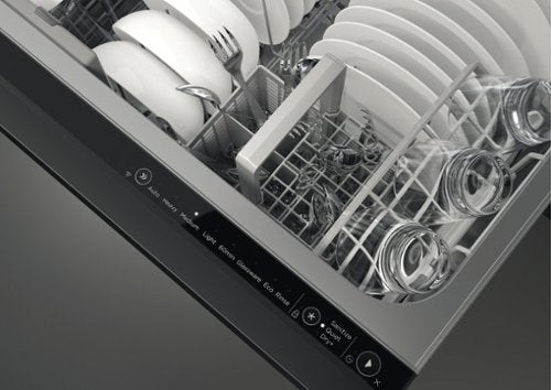 Fisher & Paykel - 24" Integrated Double DishDrawer, Top Control, Full Size, Stainless Interior, Water Softener 43 dba - Custom Panel Ready