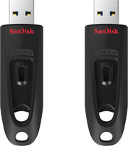 SANDISK - Ultra 64GB USB 3.0 Flash Drive with Hardware Encryption (2-Pack) - Black