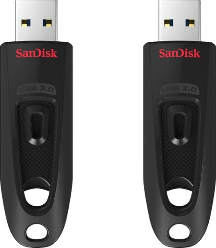 SANDISK - Ultra 64GB USB 3.0 Flash Drive with Hardware Encryption (2-Pack) - Black