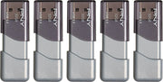 PNY - Turbo Attaché 3 32GB USB 3.0 Type A Flash Drive, 5-Pack - Silver