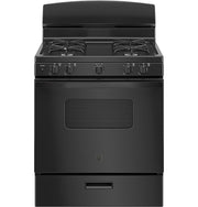 GE - 30 in. Wide 4 Burners 4.8 Cu. Ft. Freestanding Gas Range - Black