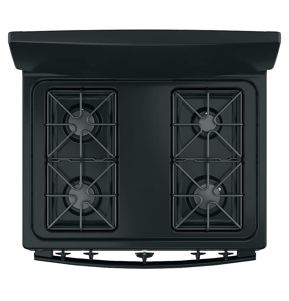 GE - 30 in. Wide 4 Burners 4.8 Cu. Ft. Freestanding Gas Range - Black