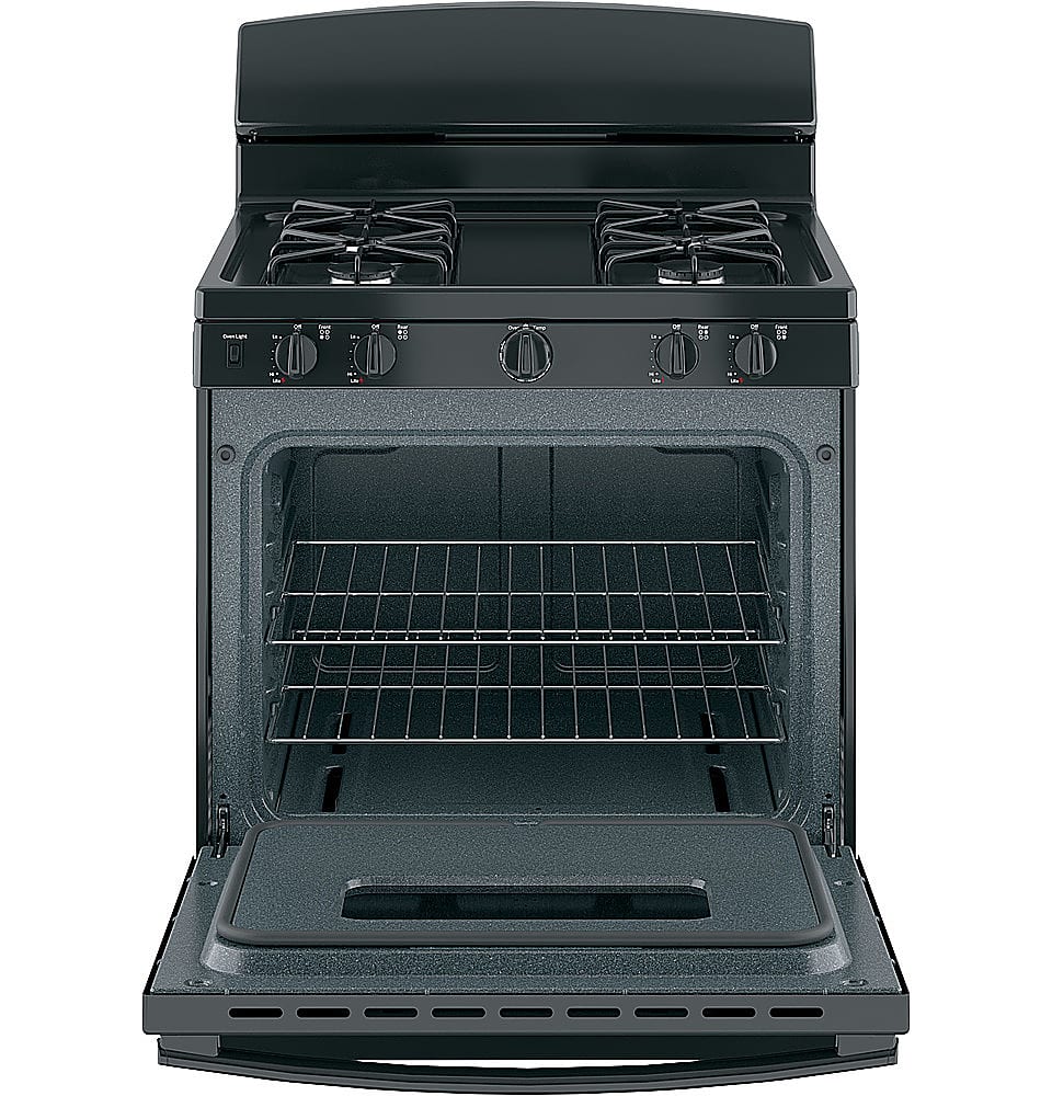 GE - 30 in. Wide 4 Burners 4.8 Cu. Ft. Freestanding Gas Range - Black