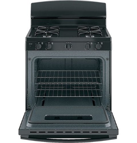 GE - 30 in. Wide 4 Burners 4.8 Cu. Ft. Freestanding Gas Range - Black