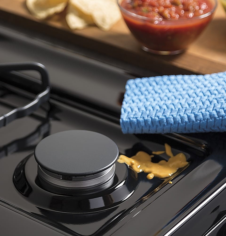 GE - 30 in. Wide 4 Burners 4.8 Cu. Ft. Freestanding Gas Range - Black