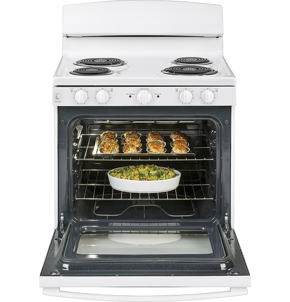 GE - 30 in. Wide 4 Elements 5.0 Cu. Ft. Freestanding Electric Range - White