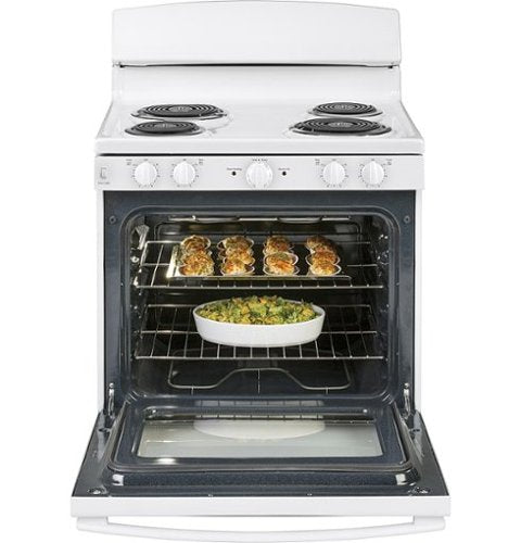 GE - 30 in. Wide 4 Elements 5.0 Cu. Ft. Freestanding Electric Range - White