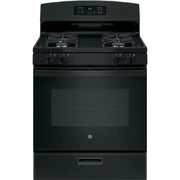 GE - 30 in. Wide 4 Burners 4.8 Cu. Ft. Freestanding Gas Range - Black