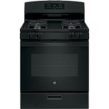 GE - 30 in. Wide 4 Burners 4.8 Cu. Ft. Freestanding Gas Range - Black