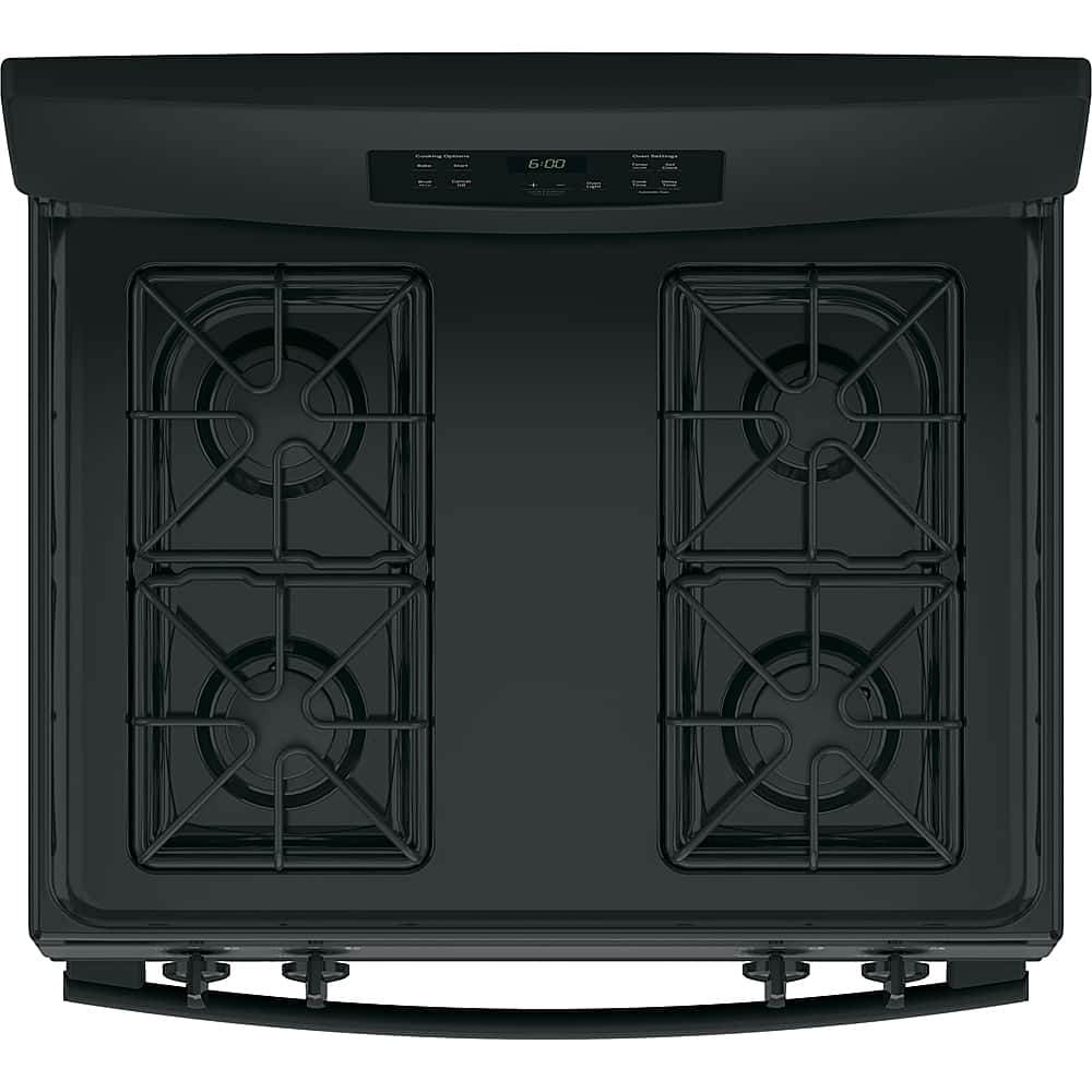 GE - 30 in. Wide 4 Burners 4.8 Cu. Ft. Freestanding Gas Range - Black