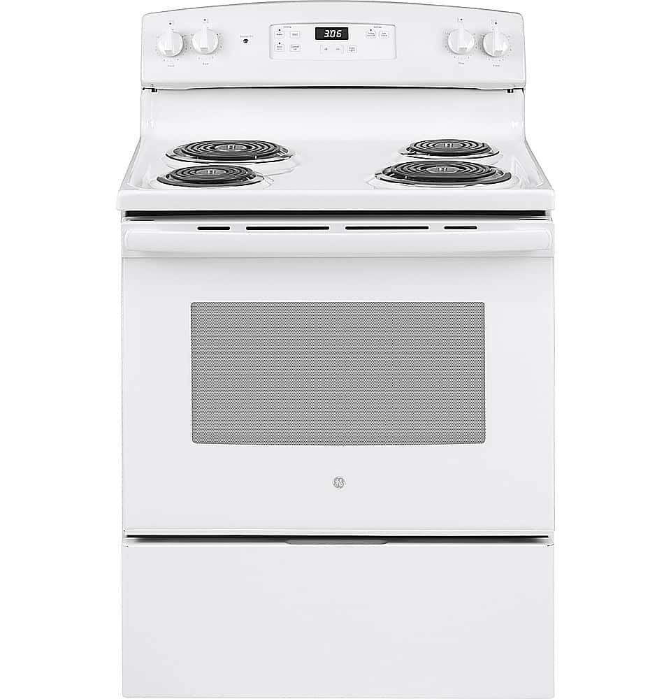 GE - 30 in. Wide 4 Elements 5.0 Cu. Ft. Freestanding Electric Range - White