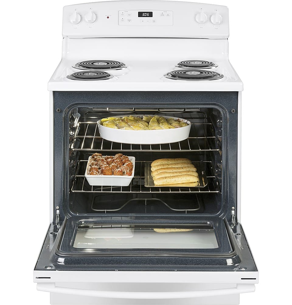 GE - 30 in. Wide 4 Elements 5.0 Cu. Ft. Freestanding Electric Range - White