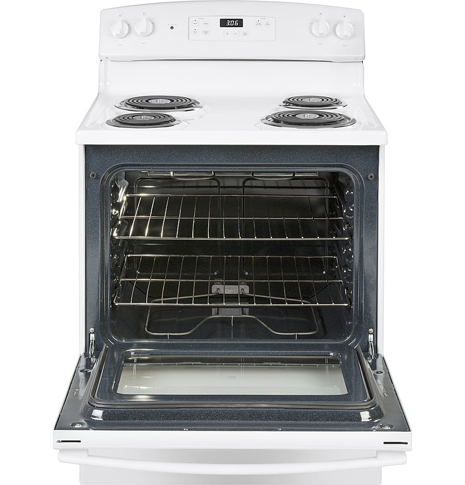 GE - 30 in. Wide 4 Elements 5.0 Cu. Ft. Freestanding Electric Range - White