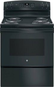 GE - 30 in. Wide 4 Elements 5.0 Cu. Ft. Freestanding Electric Range with Self-Cleaning and Porcelain-Enamel Cooktop Surface - Black