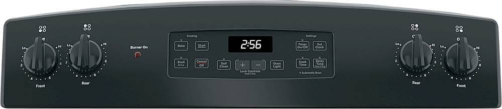 GE - 30 in. Wide 4 Elements 5.0 Cu. Ft. Freestanding Electric Range with Self-Cleaning and Porcelain-Enamel Cooktop Surface - Black