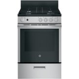 GE - 24 in. Wide 4 Burners 2.9 Cu. Ft. Freestanding Gas Range - Stainless Steel