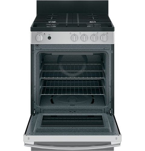 GE - 24 in. Wide 4 Burners 2.9 Cu. Ft. Freestanding Gas Range - Stainless Steel