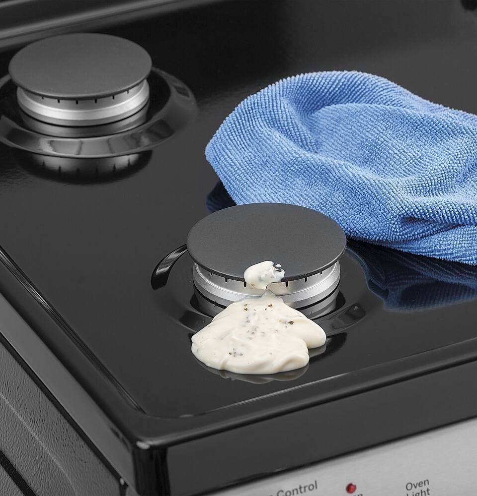 GE - 24 in. Wide 4 Burners 2.9 Cu. Ft. Freestanding Gas Range - Stainless Steel