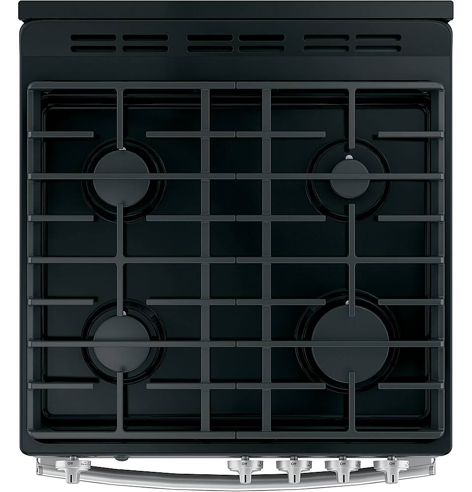 GE - 24 in. Wide 4 Burners 2.9 Cu. Ft. Freestanding Gas Range - Stainless Steel