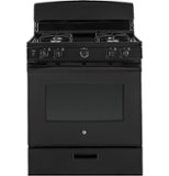 GE - 30 in. Wide 4 Burners 4.8 Cu. Ft. Freestanding Gas Range - Black