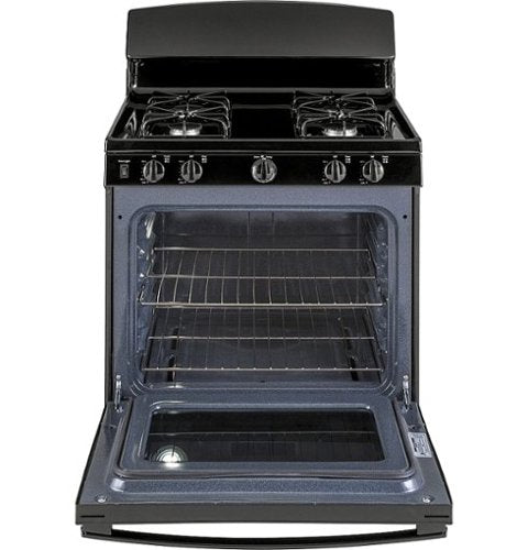 GE - 30 in. Wide 4 Burners 4.8 Cu. Ft. Freestanding Gas Range - Black