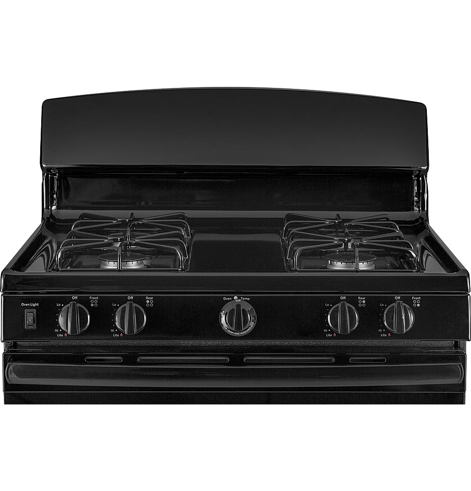 GE - 30 in. Wide 4 Burners 4.8 Cu. Ft. Freestanding Gas Range - Black