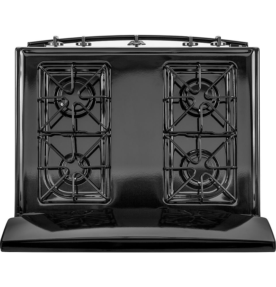 GE - 30 in. Wide 4 Burners 4.8 Cu. Ft. Freestanding Gas Range - Black