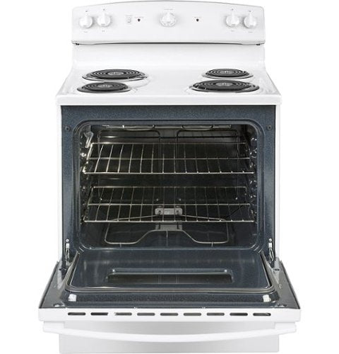 GE - 30 in. Wide 4 Elements 5.0 Cu. Ft. Freestanding Electric Range with Porcelain-Enamel Cooktop Surface - White