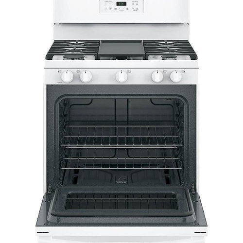 GE - 30 in. Wide 5 Burners 5.0 Cu. Ft. Freestanding Gas Range - White