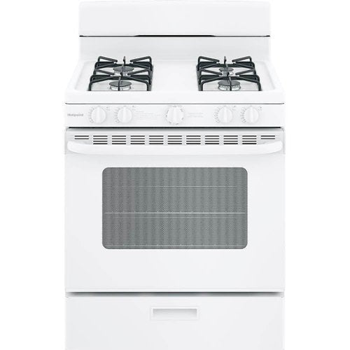 Hotpoint - 30 in. Wide 4 Burners 30 in. Wide 4 burner 4.8 Cu. Ft. Freestanding Gas Range - White