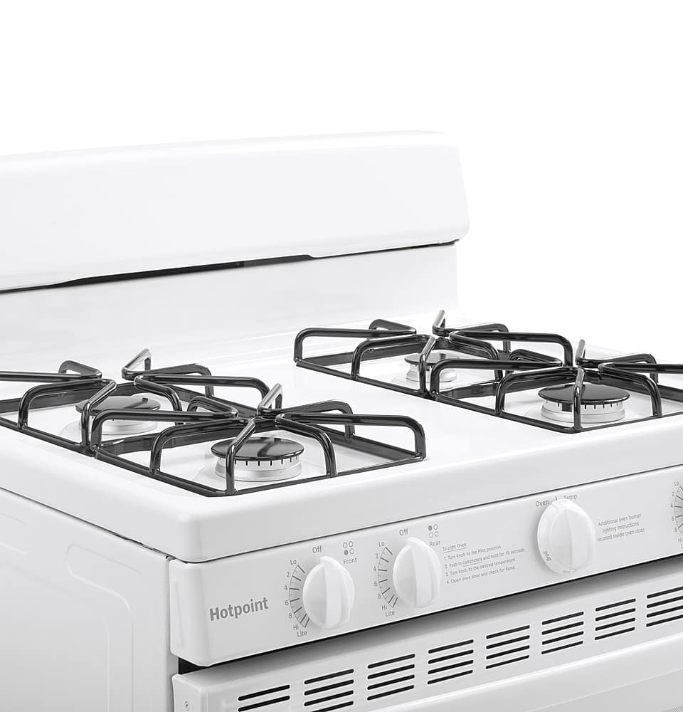 Hotpoint - 30 in. Wide 4 Burners 30 in. Wide 4 burner 4.8 Cu. Ft. Freestanding Gas Range - White