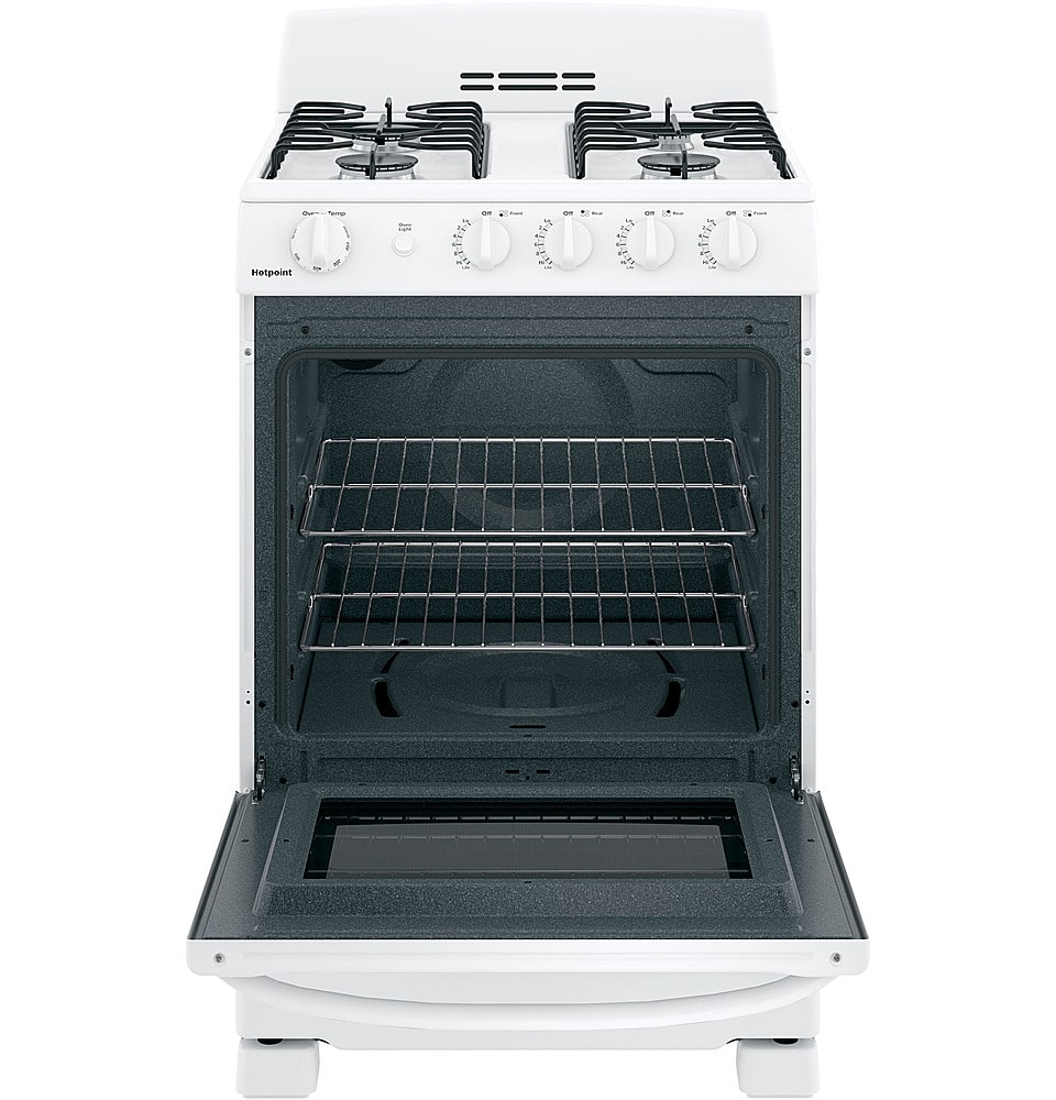 Hotpoint - 24 in. Wide 4 Burners 24 in. Wide 4 burner 2.9 Cu. Ft. Freestanding Gas Range - White