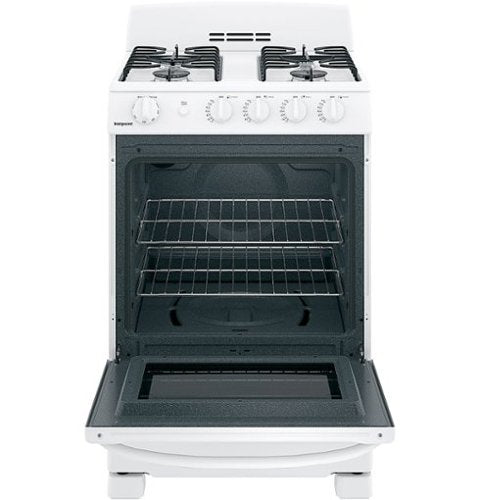 Hotpoint - 24 in. Wide 4 Burners 24 in. Wide 4 burner 2.9 Cu. Ft. Freestanding Gas Range - White