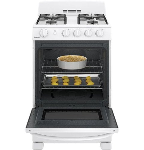 Hotpoint - 24 in. Wide 4 Burners 24 in. Wide 4 burner 2.9 Cu. Ft. Freestanding Gas Range - White