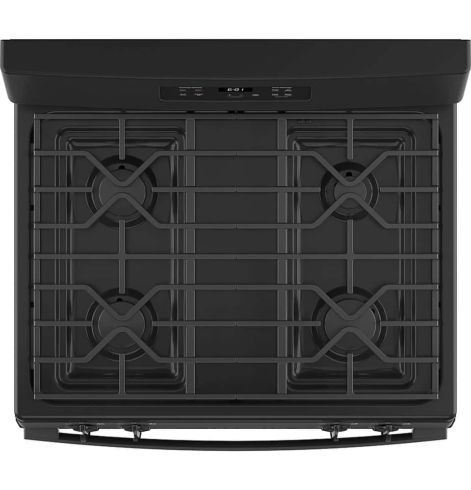 GE - 30 in. Wide 4 Burners 4.8 Cu. Ft. Freestanding Gas Range - Black