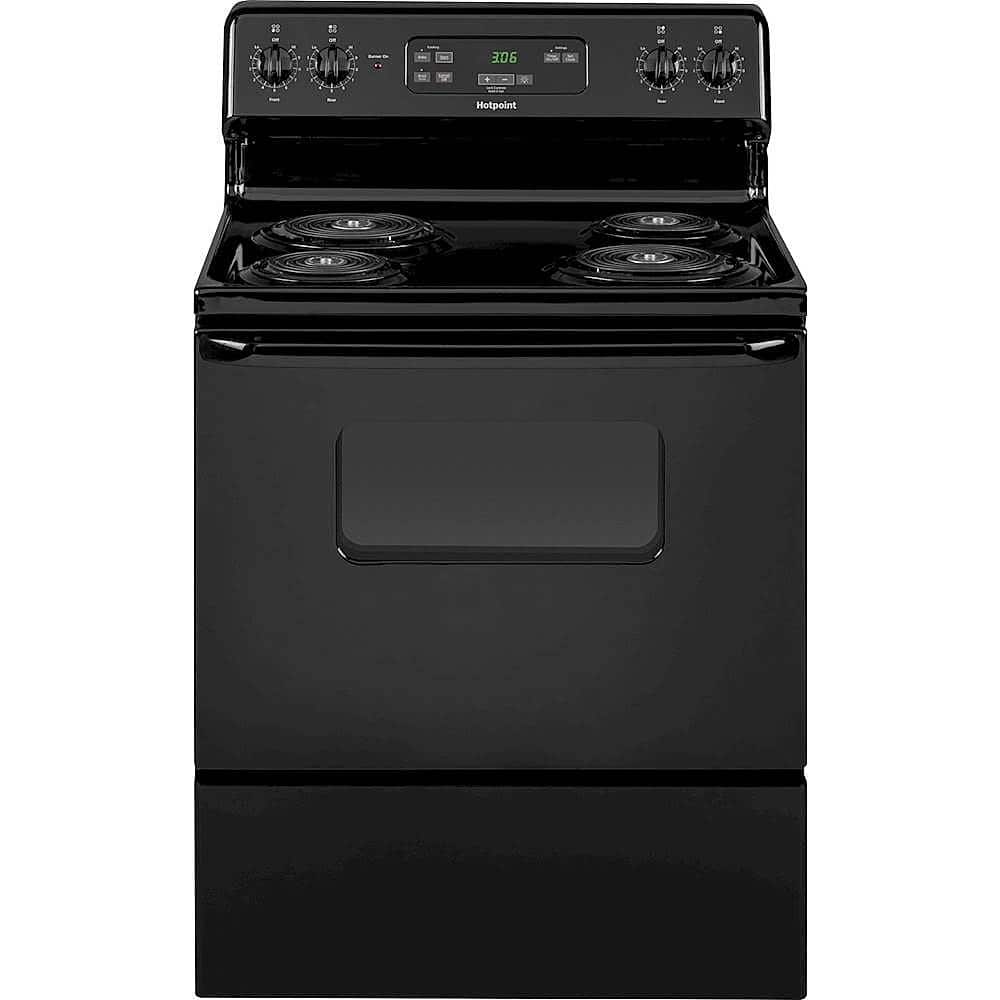 Hotpoint - 30 in. Wide 4 Elements 5.0 Cu. Ft. Freestanding Electric Range - Black