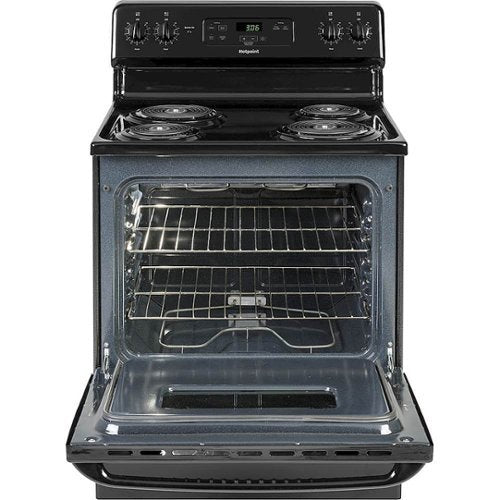 Hotpoint - 30 in. Wide 4 Elements 5.0 Cu. Ft. Freestanding Electric Range - Black