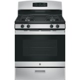 GE - 30 in. Wide 4 Burners 4.8 Cu. Ft. Freestanding Gas Range - Stainless Steel