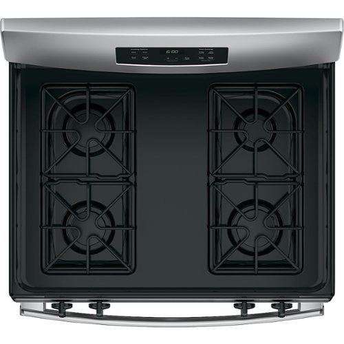 GE - 30 in. Wide 4 Burners 4.8 Cu. Ft. Freestanding Gas Range - Stainless Steel