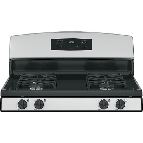 GE - 30 in. Wide 4 Burners 4.8 Cu. Ft. Freestanding Gas Range - Stainless Steel