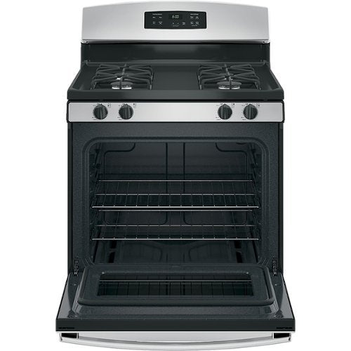 GE - 30 in. Wide 4 Burners 4.8 Cu. Ft. Freestanding Gas Range - Stainless Steel