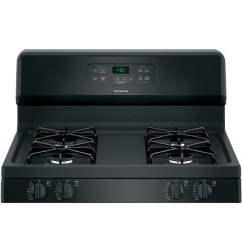 Hotpoint - 30 in. Wide 4 Burners 30 in. Wide 4 burner 4.8 Cu. Ft. Freestanding Gas Range - Black