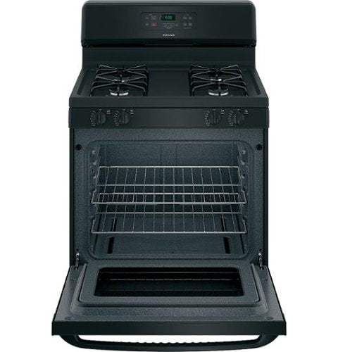 Hotpoint - 30 in. Wide 4 Burners 30 in. Wide 4 burner 4.8 Cu. Ft. Freestanding Gas Range - Black