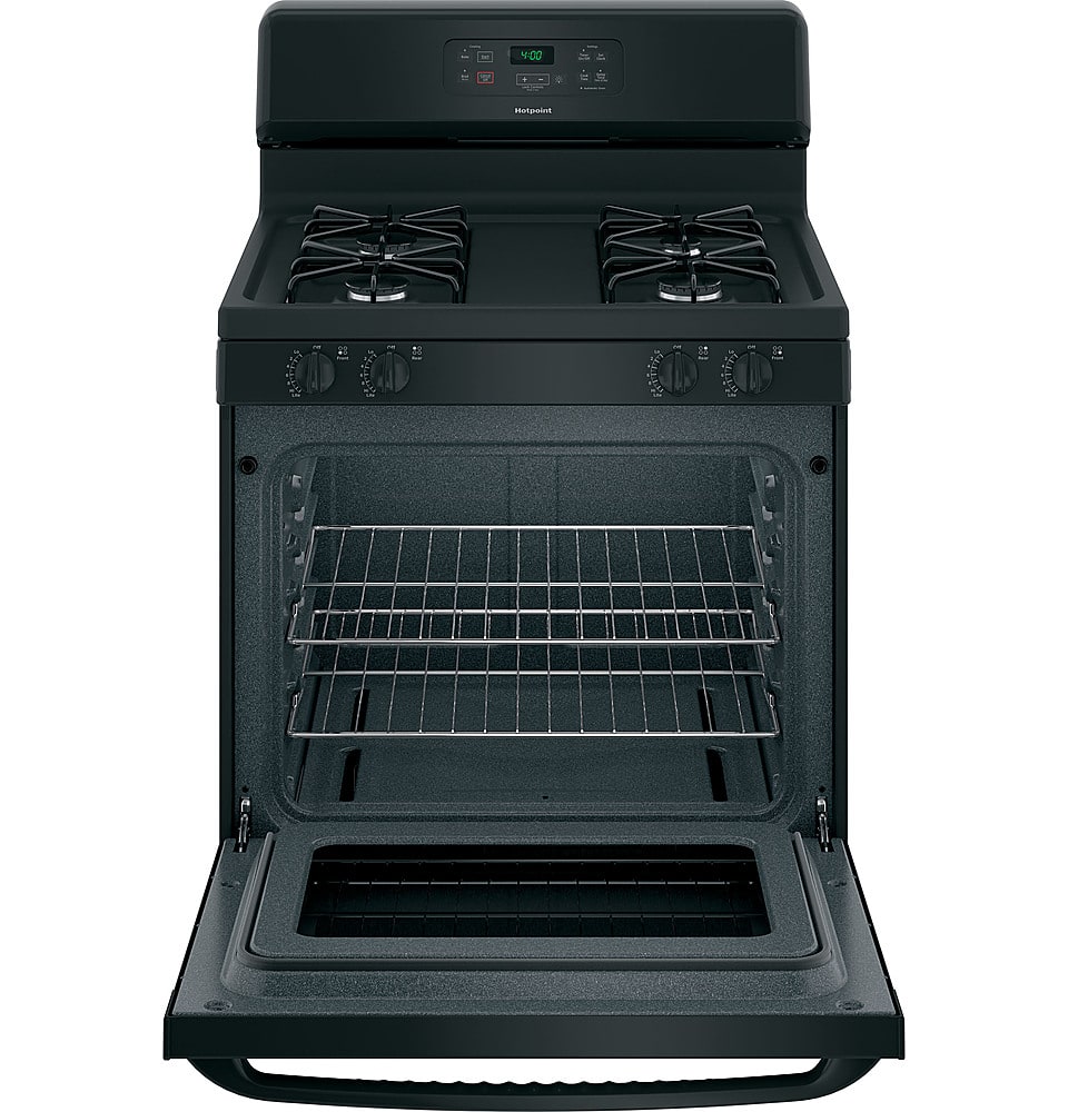 Hotpoint - 30 in. Wide 4 Burners 30 in. Wide 4 burner 4.8 Cu. Ft. Freestanding Gas Range - Black
