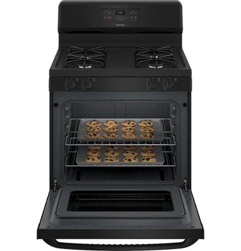 Hotpoint - 30 in. Wide 4 Burners 30 in. Wide 4 burner 4.8 Cu. Ft. Freestanding Gas Range - Black