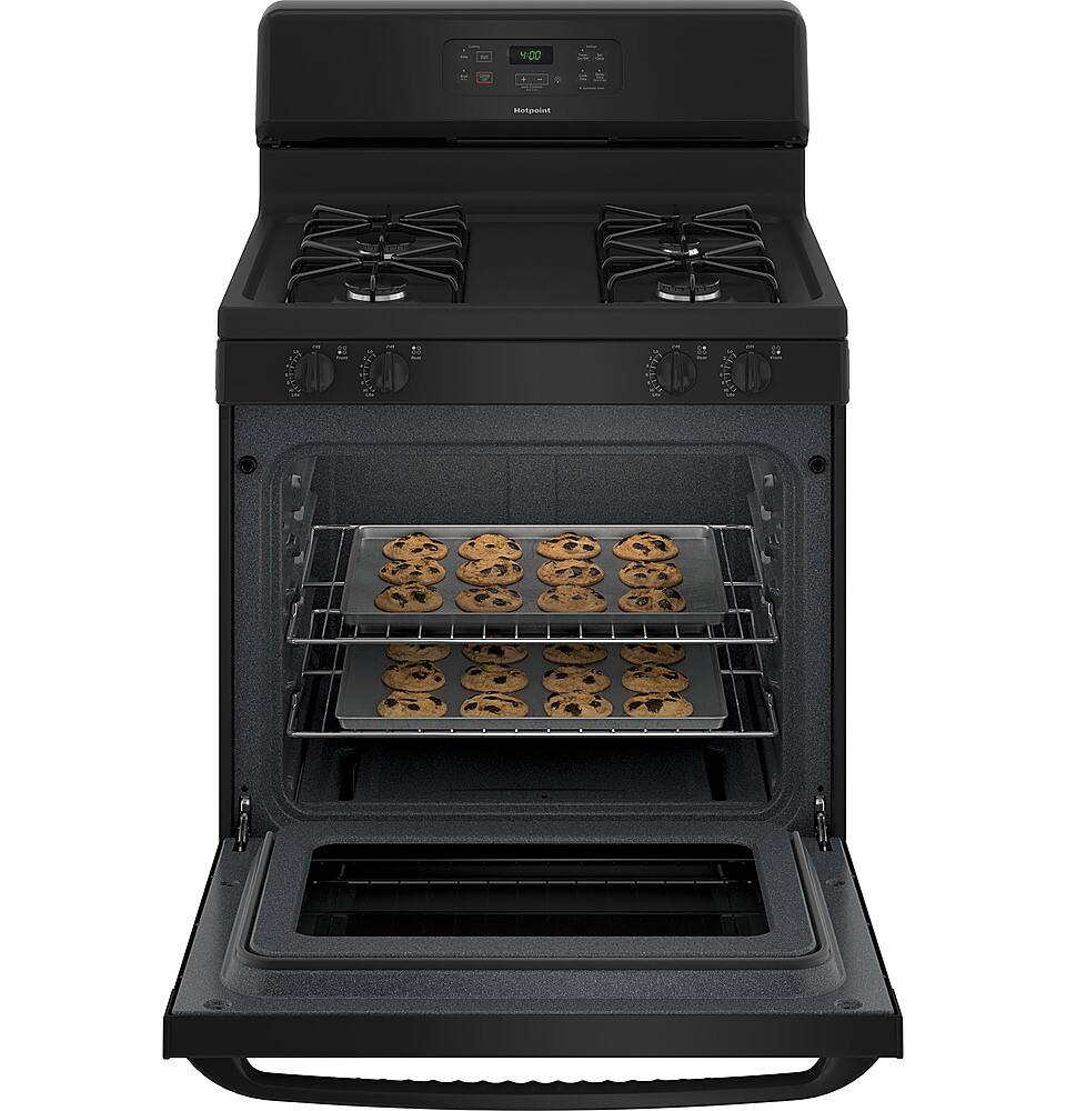 Hotpoint - 30 in. Wide 4 Burners 30 in. Wide 4 burner 4.8 Cu. Ft. Freestanding Gas Range - Black