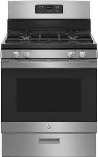 GE - 30 in. Wide 4 Burners 4.8 Cu. Ft. Freestanding Gas Range - Stainless Steel