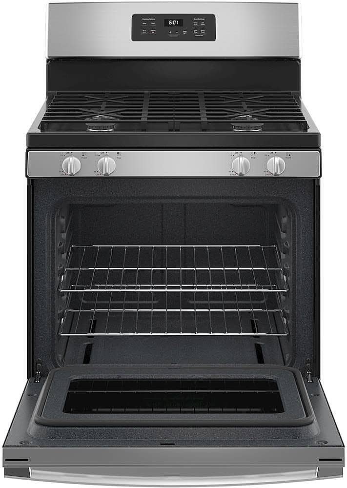 GE - 30 in. Wide 4 Burners 4.8 Cu. Ft. Freestanding Gas Range - Stainless Steel