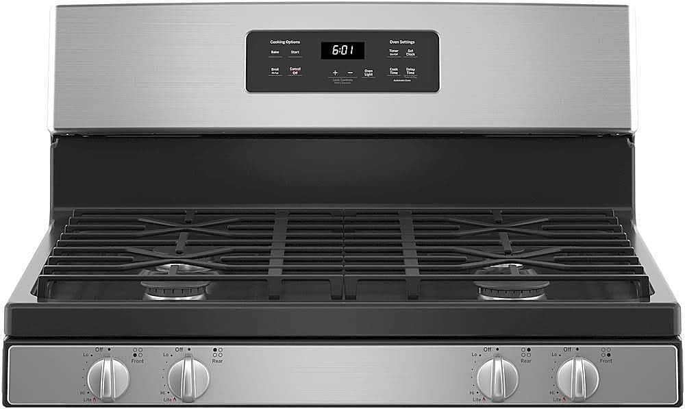 GE - 30 in. Wide 4 Burners 4.8 Cu. Ft. Freestanding Gas Range - Stainless Steel